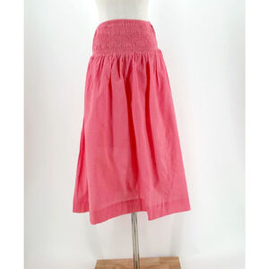 AYR Pink Midi Skirt with Smocked Waist